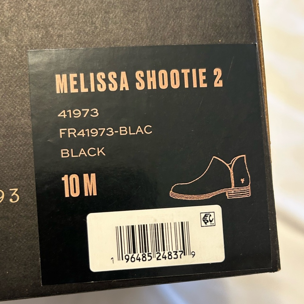 Melissa Black Shootie 2 Ankle Boots Box Label